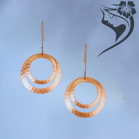 Kolczyki Miedziane Młotkowane *Copper Earring  M1