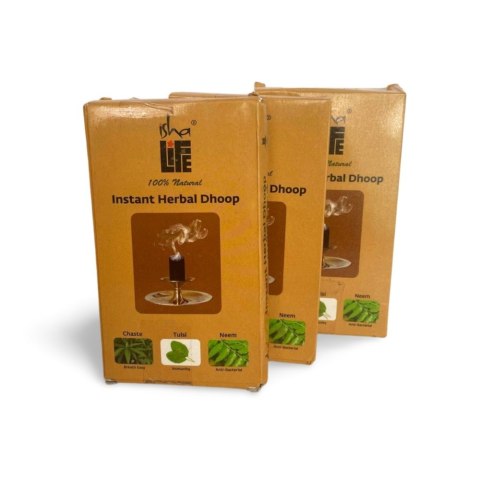 Instant Herbal Dhoop (20 szt.). Z Chaste, Tulsi i Neem.