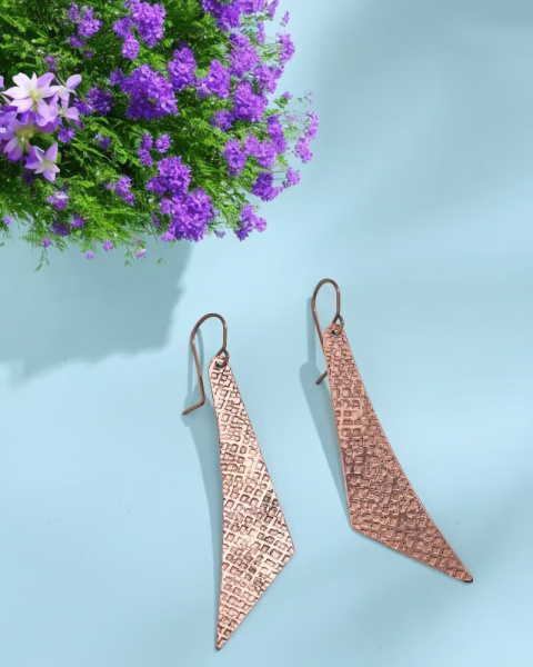 Kolczyki Miedziane Młotkowane *Copper Earring  M2