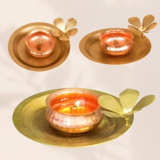 Beautiful Lotus Flower Motif ISHA (Hammered Flower Lamp)