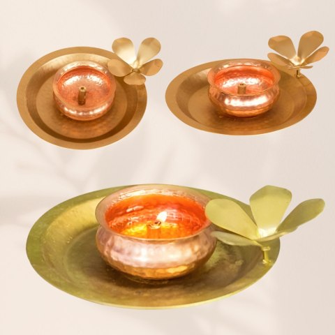 Beautiful Lotus Flower Motif ISHA (Hammered Flower Lamp)