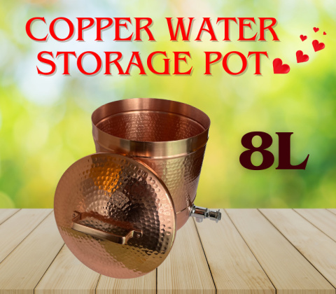 ISHA Forged Copper Water Storage Tank , 8 Liters