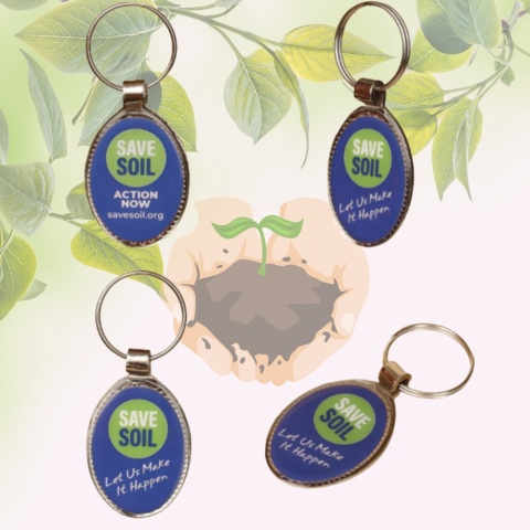 SAVE SOIL -  Oval Keychain