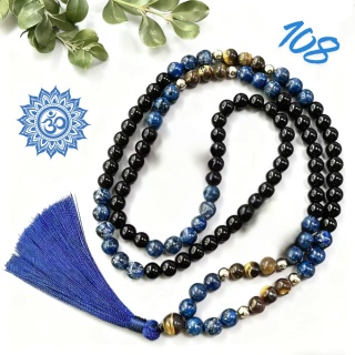 Mala 108 Crops of Peace – Onyks, Tiger Eye and Apatyt | Namaskaram