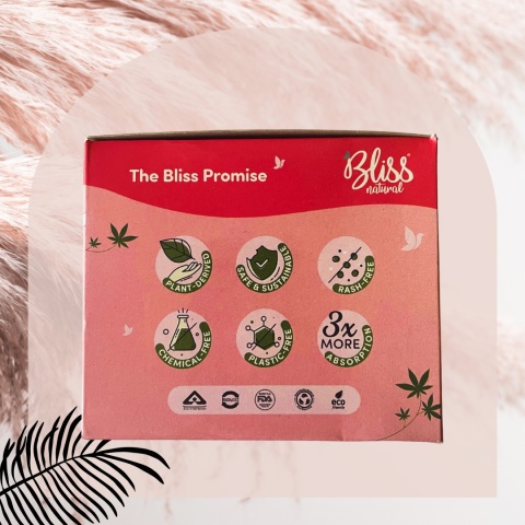 Bliss Organic Sanitary Pads XL Fluffy (6 sztuk) | Bez wysypki i podrażnień