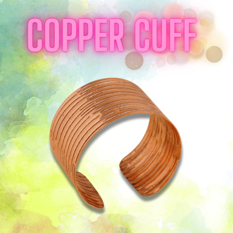 COPPER CUFF Ręcznie Zdobiona piękna miedziana bransoleta 