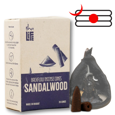 SANDALWOOD Conical Incense Sticks for Adiyogi Backflow 20 Conical Incense Sticks