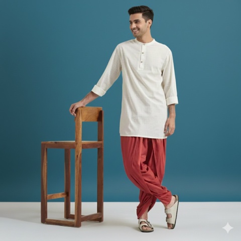Unisex Dhoti Pant - Red ISHA