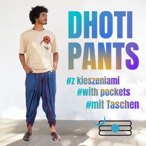 Dhoti Trousers with Pockets – Deep Blue – (Unisex) ISHA
