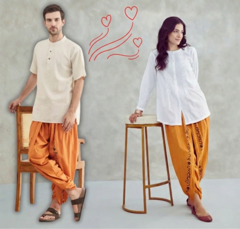 Shivanga Panchakacham (Dhoti Pants) - POMARANIAL – (unisex) ISHA